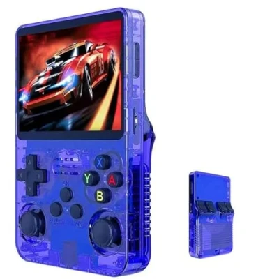 Image of R36S Retro Handheld Video Game Console, 3.5Inch IPS Screen Player 64g TF Card 10,000+ Games With Open Source Linux System (Dark Blue)
