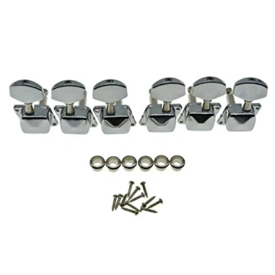 Image of KAISH 3x3 Semi Closed Guitar Tuning Keys Tuners Machine Heads for Acoustic or Electric Guitars Chrome