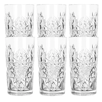 Image of Libbey Hobstar Long Drink Glass, Cocktail Water Juice Glass 470ml Set of 6 Known in The Coolest Hotels and Bars