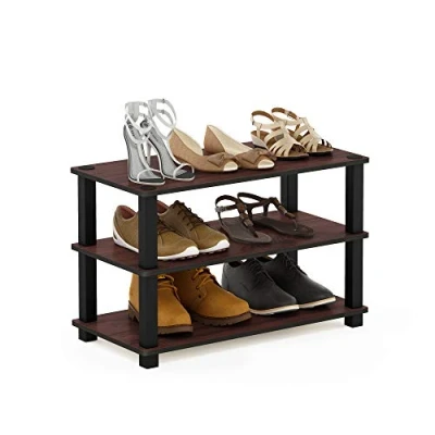 Image of Furinno Shoe Racks, Wood, Dark Cherry/Black, one size