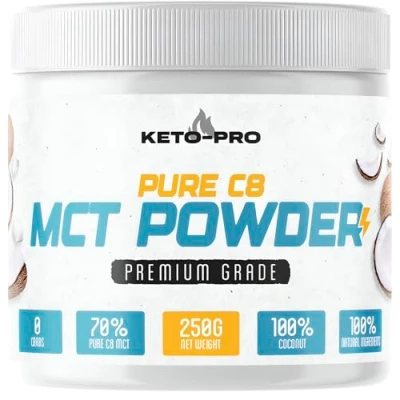 Image of Keto Pro MCT Powder 250g Most Ketogenic of All MCT&#039;s Purest, Premium C8 Creamer Ideal in Coffee Suitable for Paleo &amp; Vegan Diets Gluten Palm Oil Free Pure Caprylic Acid