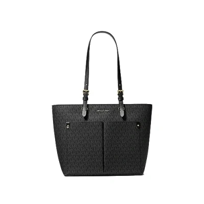 Image of Michael Kors Jet Sest Travel Medium Double Pocket Tote, Black,