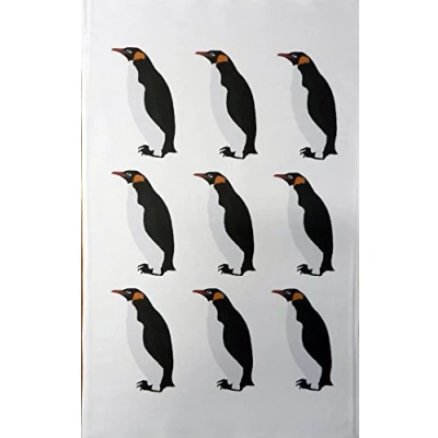 Image of Half a Donkey Emperor Penguin Repeat Design Large Cotton Tea Towel