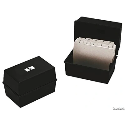 Image of Q Connect 8x5 inch Card Index Box Black