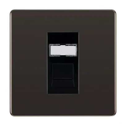 Image of British General Nexus Flatplate Screwless RJ45 1 Gang Data Outlet Socket FBNRJ451 01