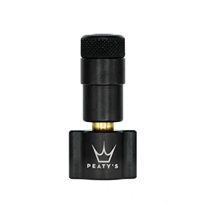 Image of Peaty&#039;s CO2 Tyre Inflator Head Only Unique Compact Straight Line Design for Maximum Airflow &amp; Rapid Inflation, Presta Valve Compatible Bike Tire Pump Mountain, Road Gravel Bikes Black