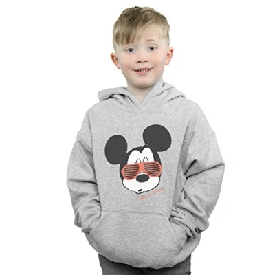 Image of Disney Boys Mickey Mouse Sunglasses Hoodie Sport Grey 12 13 Years