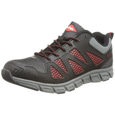 Image of Lee Cooper Workwear Mens Lightweight Sports Trainer Style Safety Steel Toe Anti Penetration Composite Midsole Work Shoes S1P/SRA, Black/Grey, 7 UK