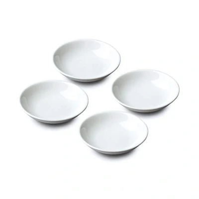 Image of Wm Bartleet &amp; Sons Set of 4 Porcelain Mini Sushi/Soy and Condiment Sauce Dishes 10cm White