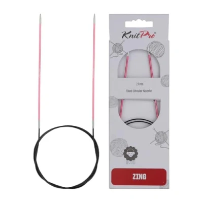 Image of Knit Pro KP47121 Zing: Fixed Circular Knitting Pins: 80cm x 2.00mm, 2mm, Pink