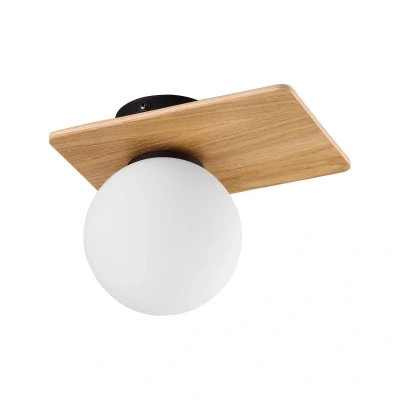 Image of Bianca Globe Ceiling Light White, Pine 1xG9