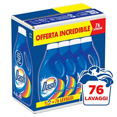 Image of Dash Washing Machine Liquid Colour Saver, Convenience Size 76 Washes, 4 Packs of 19 Washes 4000g