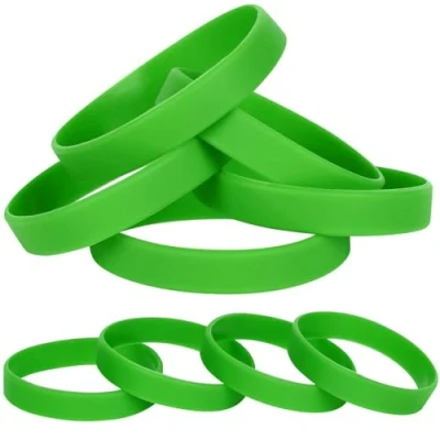 Image of LVNRIDS 25 pieces Silicone Elastic Wristbands Sport Bracelet Blank Rubber Wristband Party Bracelets for School Office Black