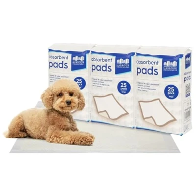Image of Harbour Housewares Disposable Puppy Pads 60cm x 75x Large Absorbent Training Leak Proof Pee for Dogs, Cats, Kittens Potty Mats