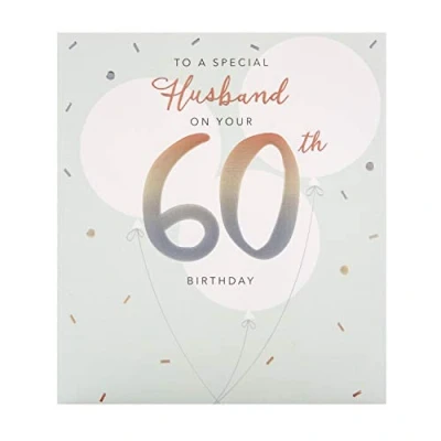 Image of Hallmark 60th Birthday Card For Husband From The Studio Embossed Design On Textured Board