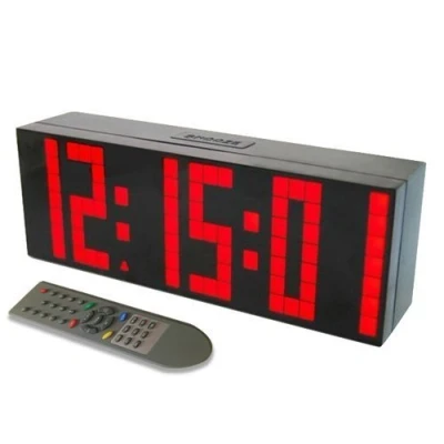 Image of Redlution Large LED Digital Wall Clock Jumbo Larger Numbers 3 inch LCD Display Countdown up Alarm with Remote Control (Red)