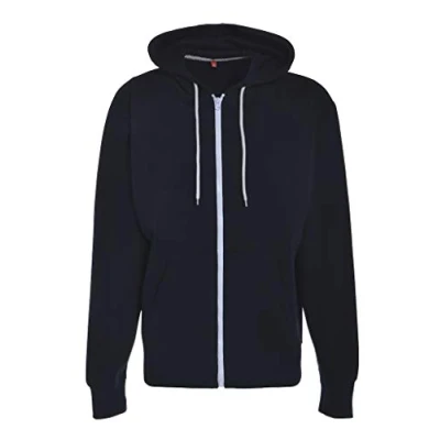 Image of Plain Mens Fleece Zip UP Hoody Jacket Sweatshirt Hooded Hoodie Top Navy M