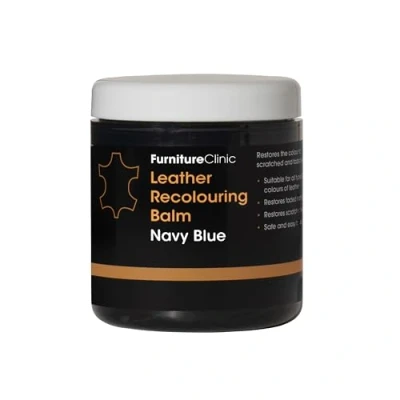 Image of Furniture Clinic Leather Recolouring Balm Colour Restorer for Sofas, Repair Faded &amp; Scratched Upholstery, Car Seats, Shoes and Clothing 16 Colours (Navy Blue)