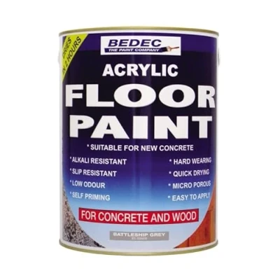 Image of Bedec Acrylic Water Based Floor Paint Light Grey 5 Litre