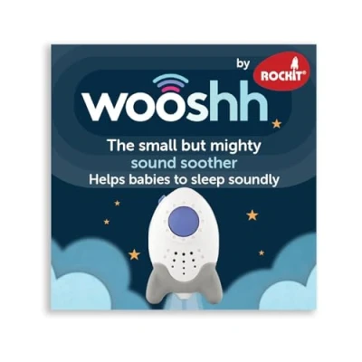 Image of Wooshh by Rockit Rechargeable Sound Machine with 8 Soothing Sounds, Portable Toddler and Baby Sleep Aid Strap USB Cable, White Noise 4 Volume Levels, Suitable from Newborn​
