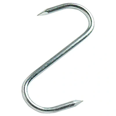 Image of Merriway BH05400 (10 Pcs) Butchers Pointed Kitchen S Hook BZP Steel 100 mm Pack of 10 Pieces