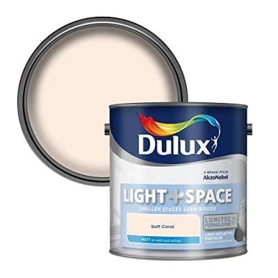 Image of Dulux Light And Space Matt Emulsion Paint For Walls Ceilings Soft Coral 2.5 Litres