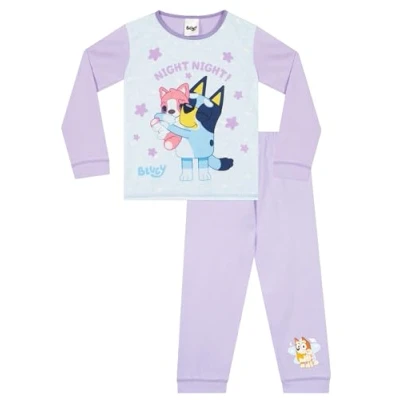 Image of Bluey Pyjamas Night Long Sleeve Girls Girls&#039; Pyjama Sets Purple 18 24 Months