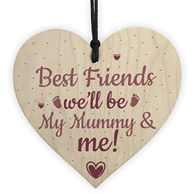 Image of RED OCEAN Gifts For Her Handmade Wooden Heart From Bump Mum Mummy Baby Son Daughter Birthday Card