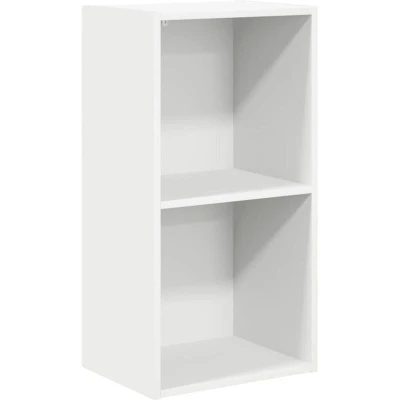Image of vidaXL 2 Tier Book Cabinet White 40x30x76.5 cm Engineered Wood