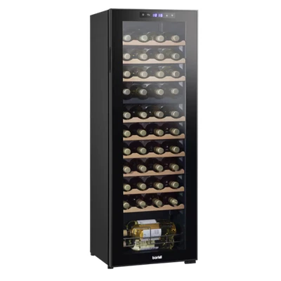Image of Baridi 44 Bottle Dual Zone Wine Cooler, Fridge with Digital Touch Screen Controls, Wooden Shelves &amp; LED Light, Black DH92