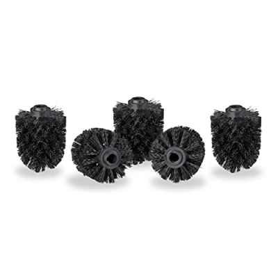 Image of Relaxdays toilet brush head in a set of 5, loose brushes 12mm thread, replacement diameter 7 cm, black