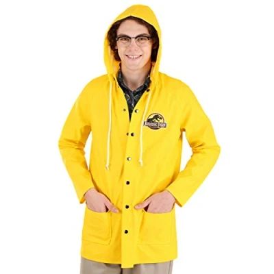 Image of Jurassic Park Yellow Raincoat Fancy Dress Costume Large