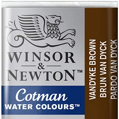 Image of Winsor &amp; Newton Cotman Watercolour Paint Half Pan Vandyke Brown 676