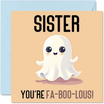 Image of Birthday Cards for Sister Fa Boo Lous Funny Happy Card from Brother, Sibling Gifts, 145mm x Joke Greeting Women Her