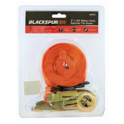 Image of Orange 6m Ratchet Tie Down Straps By Blackspur