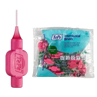 Image of TePe Interdental Brush, Original, Pink, 0.4mm/ISO 0, 20pcs, Plaque Removal, efficient Clean Between The Teeth, Tooth Floss, for Narrow Gaps
