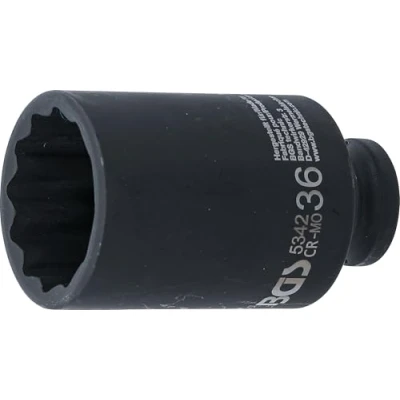 Image of BGS 5342 Impact Socket, 12 point 12.5 mm (1/2&quot;) Drive 36