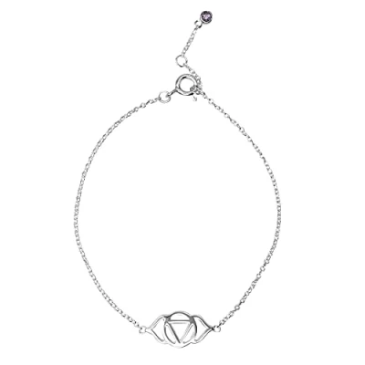 Image of 81stgeneration Women&#039;s 925 Sterling Silver Third Eye Chakra Cable Chain Bracelet, 6.5 + 1&quot;