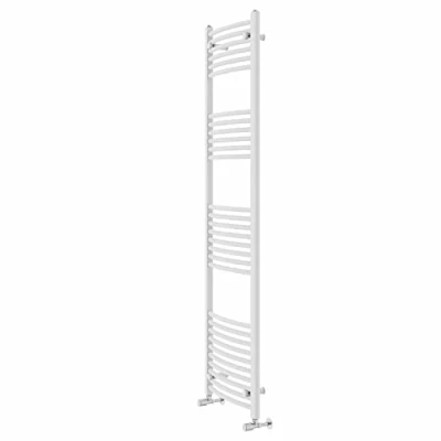 Image of Warmehaus Contemporary Curved Bathroom Heated Towel Rail Radiator Rad 1800 x 500mm White