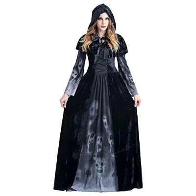 Image of Halloween Women Costumes Black Bat Fallen Angel Devil Vampire Witch Dress Adult Cosplay Accessories (style 13, M)