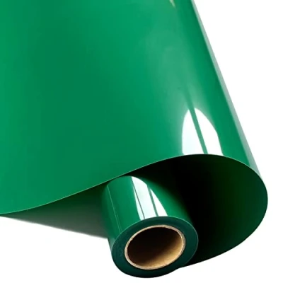 Image of Mauts Heat Transfer Vinyl Roll, Green Paper, Permanent Adhesive HTV Iron On Vinyl, Backed Roll for DIY T Shirts, Hat, Clothing, Birthdays, Silhouette Cameo, Letters，12IN x 10FT