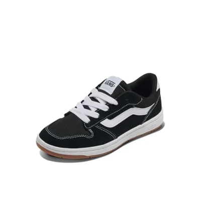 Image of Vans Women&#039;s Ryland Sneaker, Suede Canvas Black White, 7.5 UK