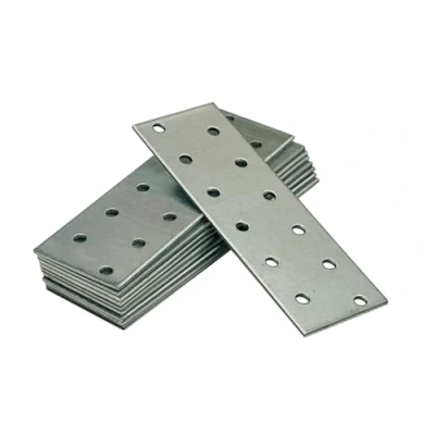 Image of OMIDEAS 10 x Flat Joining Plates (120 40 2) Connecting Perforated Metal Brace Bracket Timber Wood Fixing Galvanised Steel Repair Connector