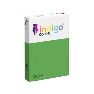 Image of Indigo Color Paper A4 80 GSM Multifuctional Coloured Copier 1 Ream 500 Sheets (Medium Deep Green)