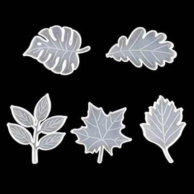 Image of Unknown Brand Maple Leaf Coaster Mould, 5Pcs/Set, Silicone, Resin Leaves Mold, DIY Cup Pad Making, Home Decoration, Gifts