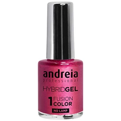 Image of Andreia Professional Hybrid Gel Nail Polish 2 Steps and No Lamp Required Long Lasting Easy Removal Fusion Color H51 Pink Shades of Metallic Red
