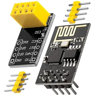 Image of AZDelivery ESP8266 01S Serial Wireless WLAN WiFi Transceiver Module with Breakout Breadboard Adapter compatible Arduino Including E Book!