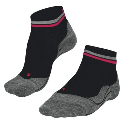 Image of FALKE Women&#039;s RU4 Endurance Short Reflect W SSO Cotton Anti Blister 1 Pair Running Socks, Black (Black 3001), 2.5 3.5