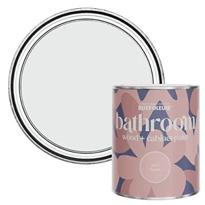 Image of Rust Oleum Grey Moisture Resistant Bathroom Wood and Cabinet Paint in Matt Finish MONACO MIST 750ML