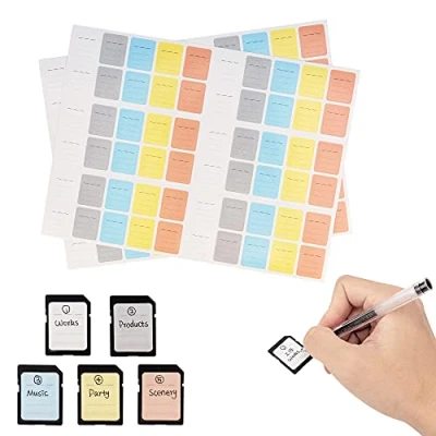 Image of JJC 120Pcs Label Stickers Removable Multipurpose Self Adhesive Sticky Labels Cards Mark Paper Sticker for SD XQD CFexpress Type B Memory Office Folders Kitchen Food Storage Bins Jars Boxes